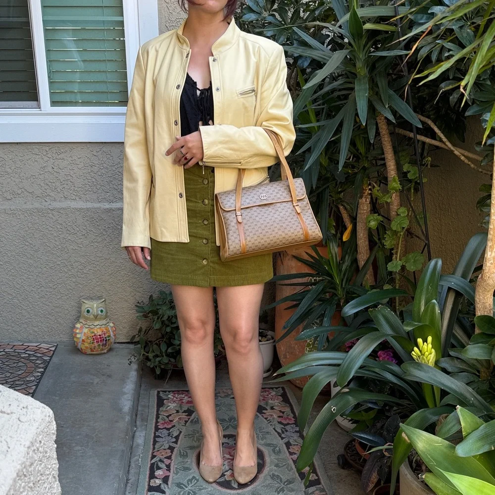 Classic Gucci Tan Suede Pointed-Toe Pumps with Exclusive Gold Decor Box Included - Picture 8 of 15